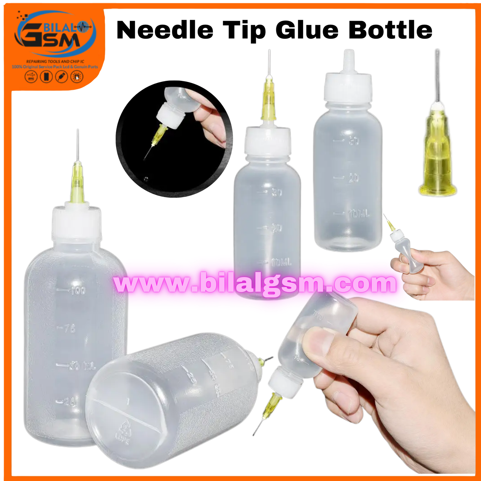 Needle Tip Glue Bottle &ndash; Precision Epoxy Resin Applicator for Small Gaps &amp; DIY Crafts Glass Liquid Alcohol Bottle